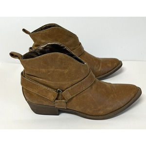 Coconuts By Matisse Tan King Cowboy Ankle Boots Size 9 M Western
